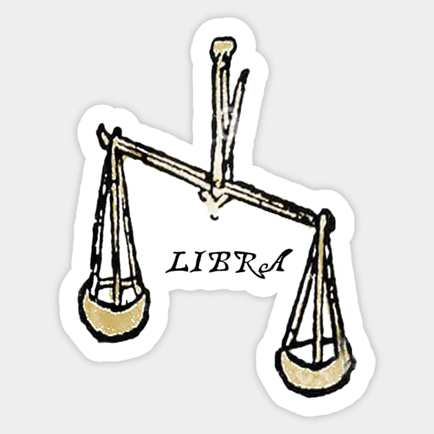 Libra - Medieval Astrology: Sticker by The Blue Box